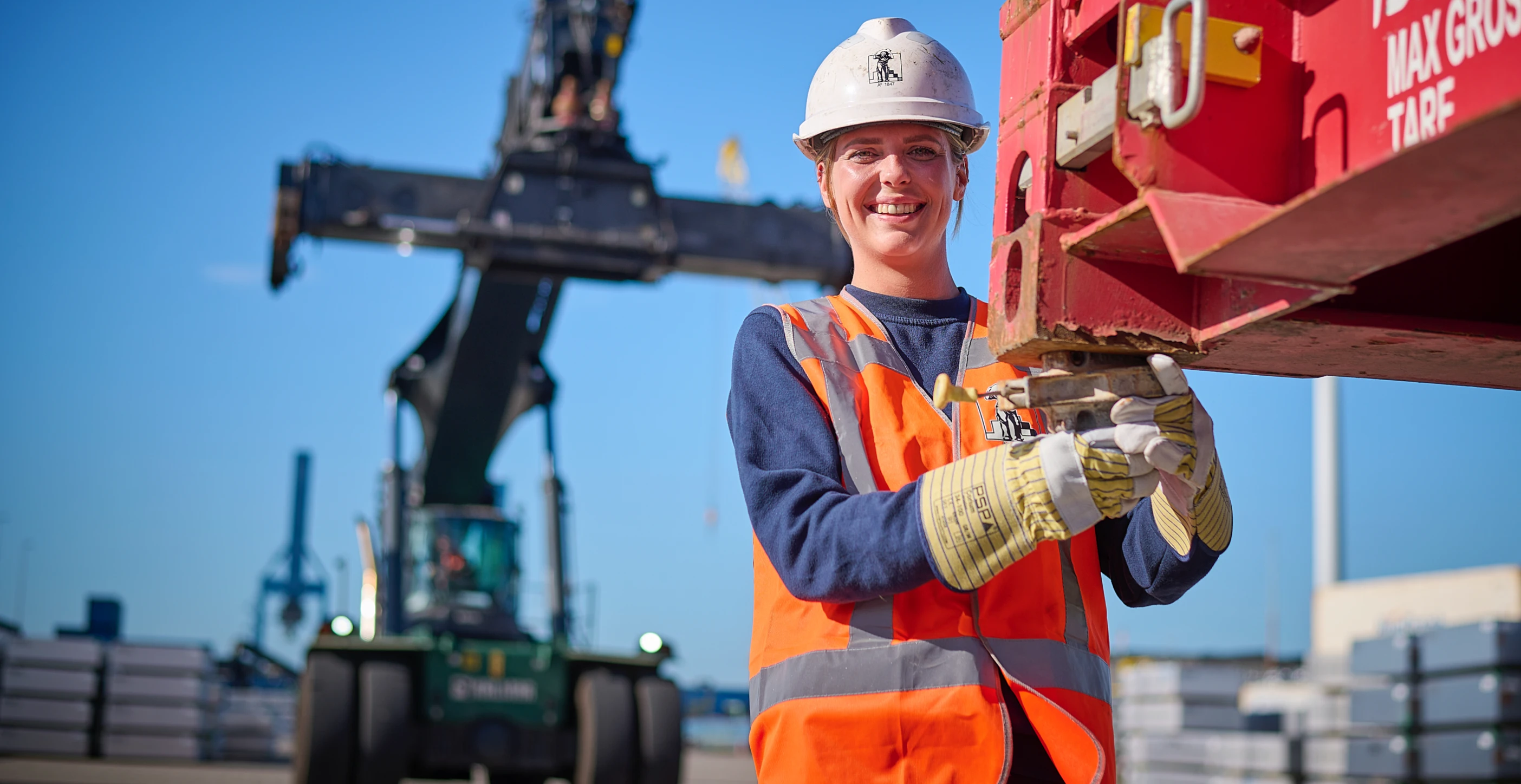 Medewerker van Steinweg in de Rotterdamse haven